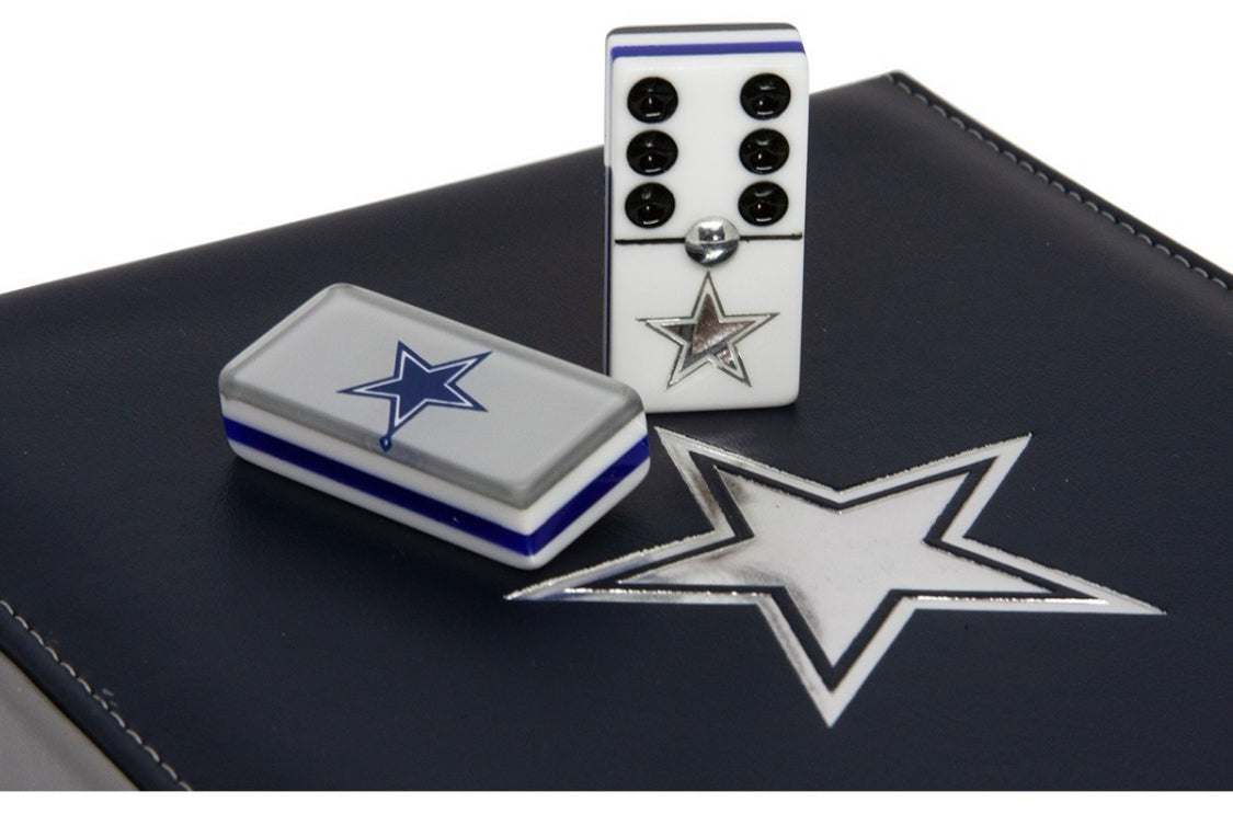 Dominoes Set Dallas Cowboys in Faux Leather Case Domino