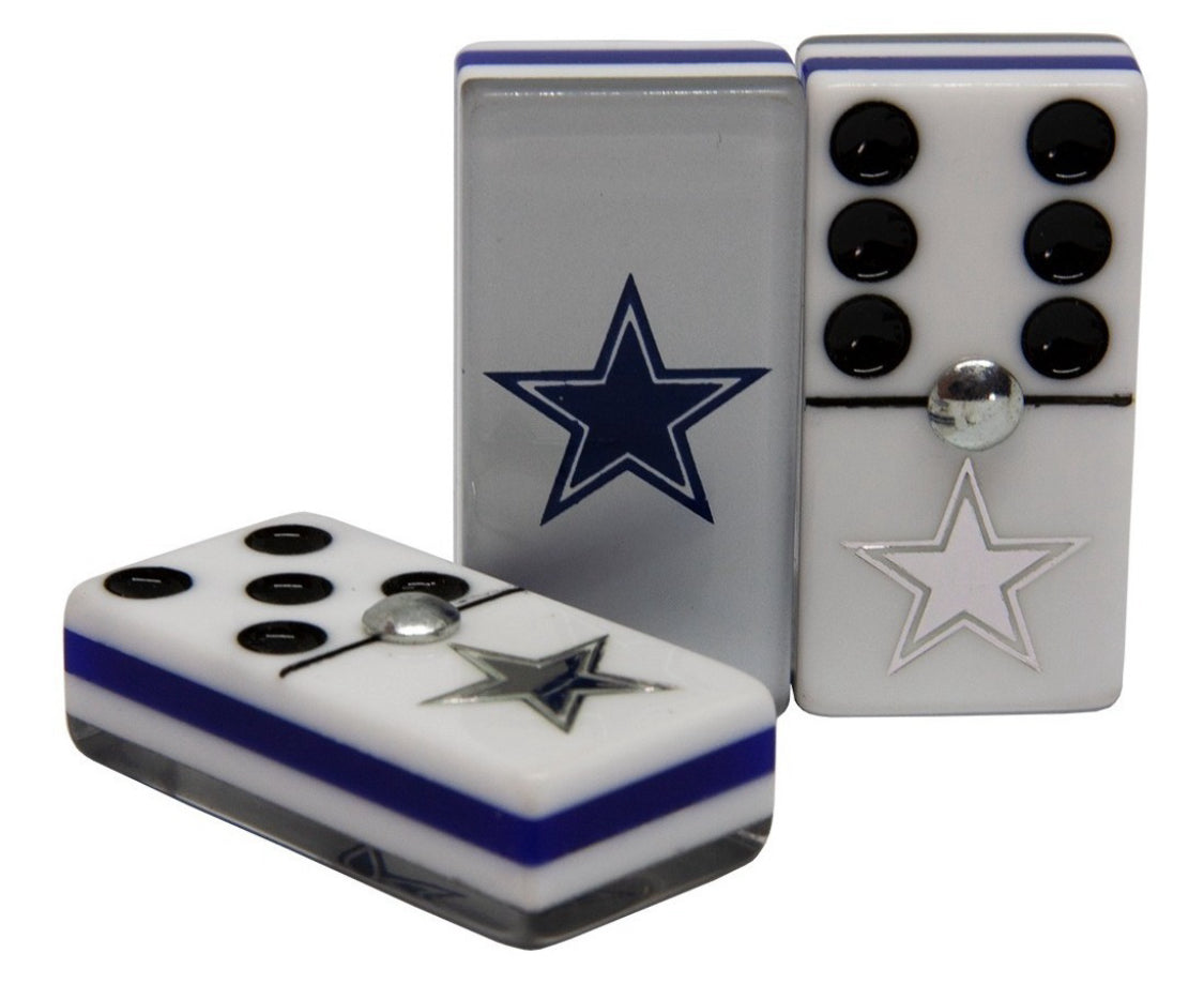 Dominoes Set Dallas Cowboys in Faux Leather Case Domino