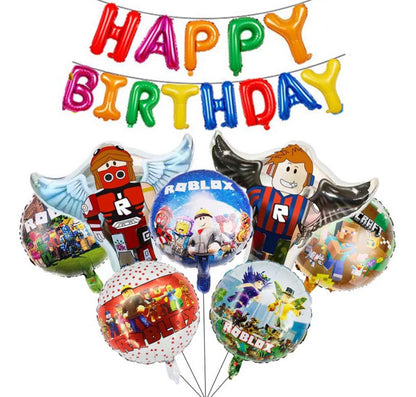 8 Pcs. Balloons Globos Kit de Fiesta Cumpleaños Birthday Party Video Game