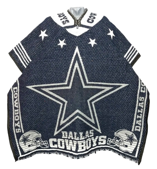 Dallas Cowboys Jorongo Sarape Poncho Artesanal Winter