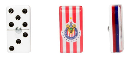 Dominoes Set Chivas De Guadalajara in Faux Leather Case Domino