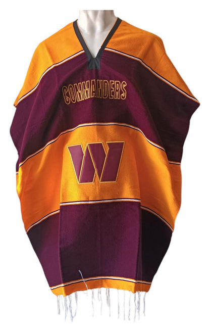 Washington Commanders Poncho Jorongo Sarape Poncho Artesanal Winter