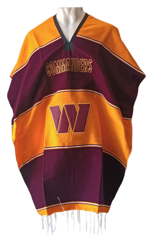 Washington Commanders Poncho Jorongo Sarape Poncho Artesanal Winter