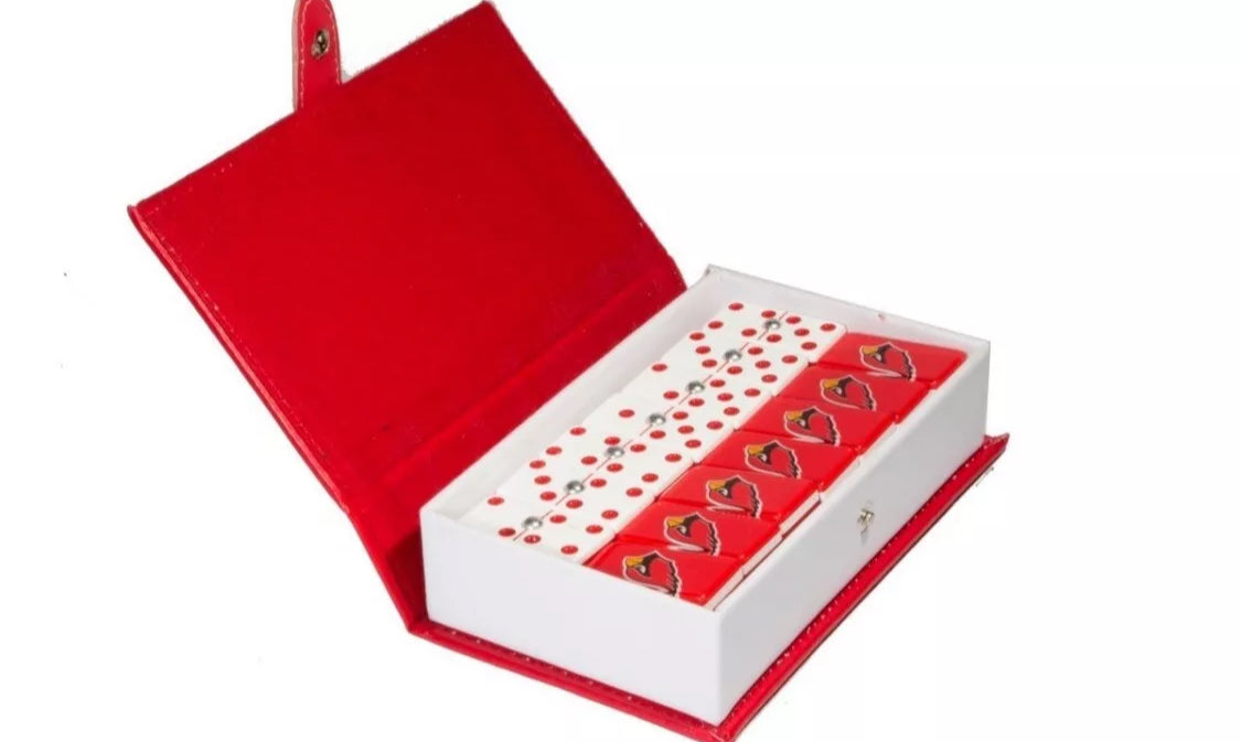 Professional Dominoes Set  Arizona Cardinals  In Faux Leather Case