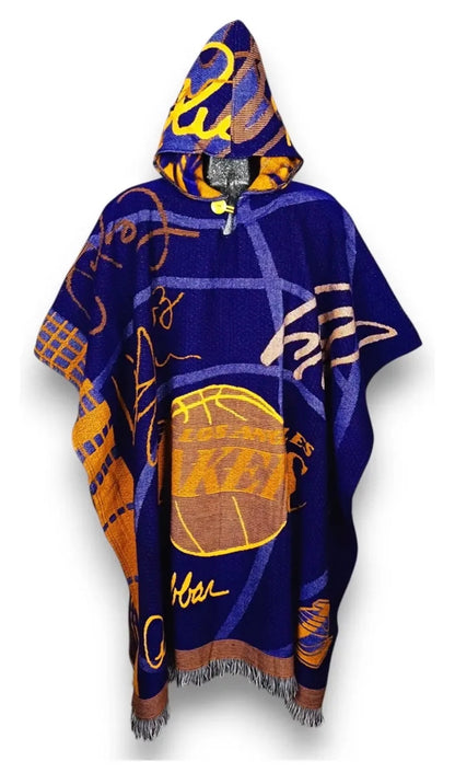 Los Angeles Lakers LA Jorongo Sarape Artesanal Mexican Poncho Hoodie