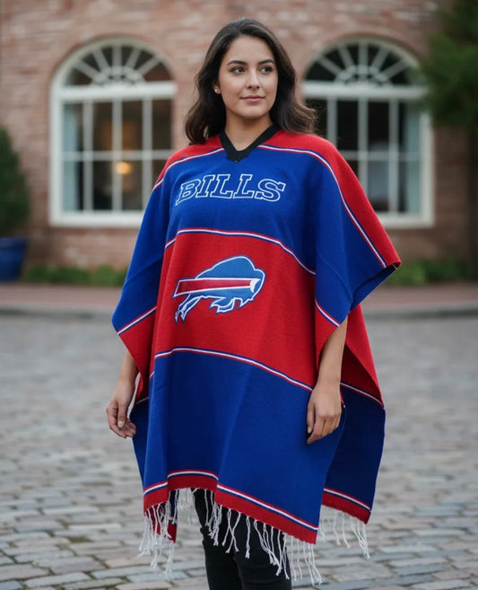 Buffalo Bills Jorongo Sarape Poncho Artesanal Winter