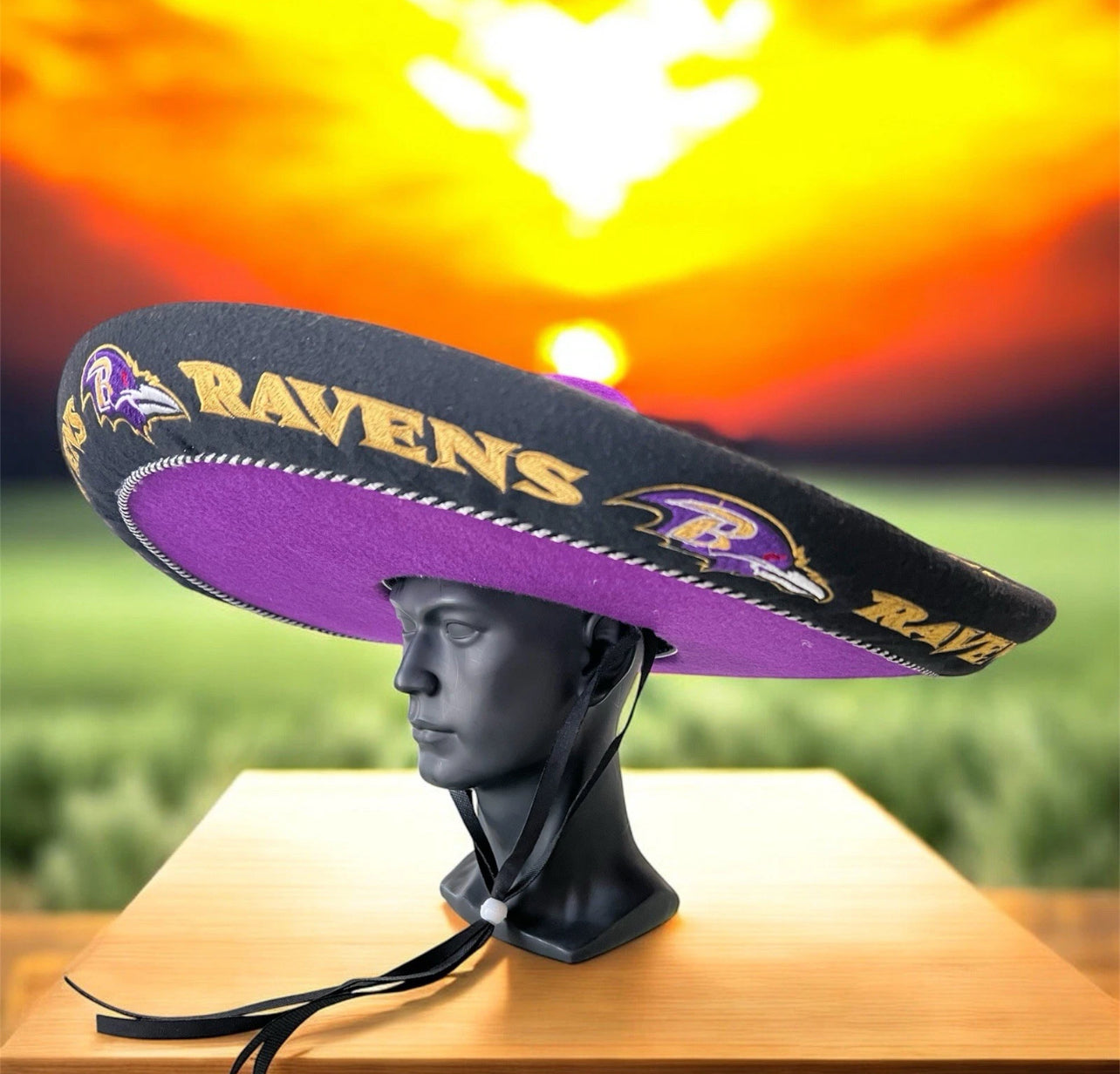 Baltimore Ravens Mexican Charro Hat Sombrero Mariachi Adult One Size
