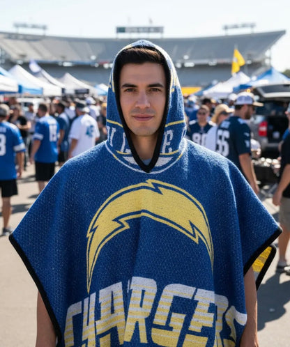 Los Angeles Chargers Jorongo Sarape Hoodie Artesanal  Mexican Poncho