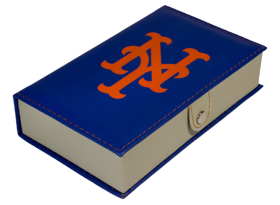 Dominoes Set Baseball New York Mets In Faux Leather Case NY