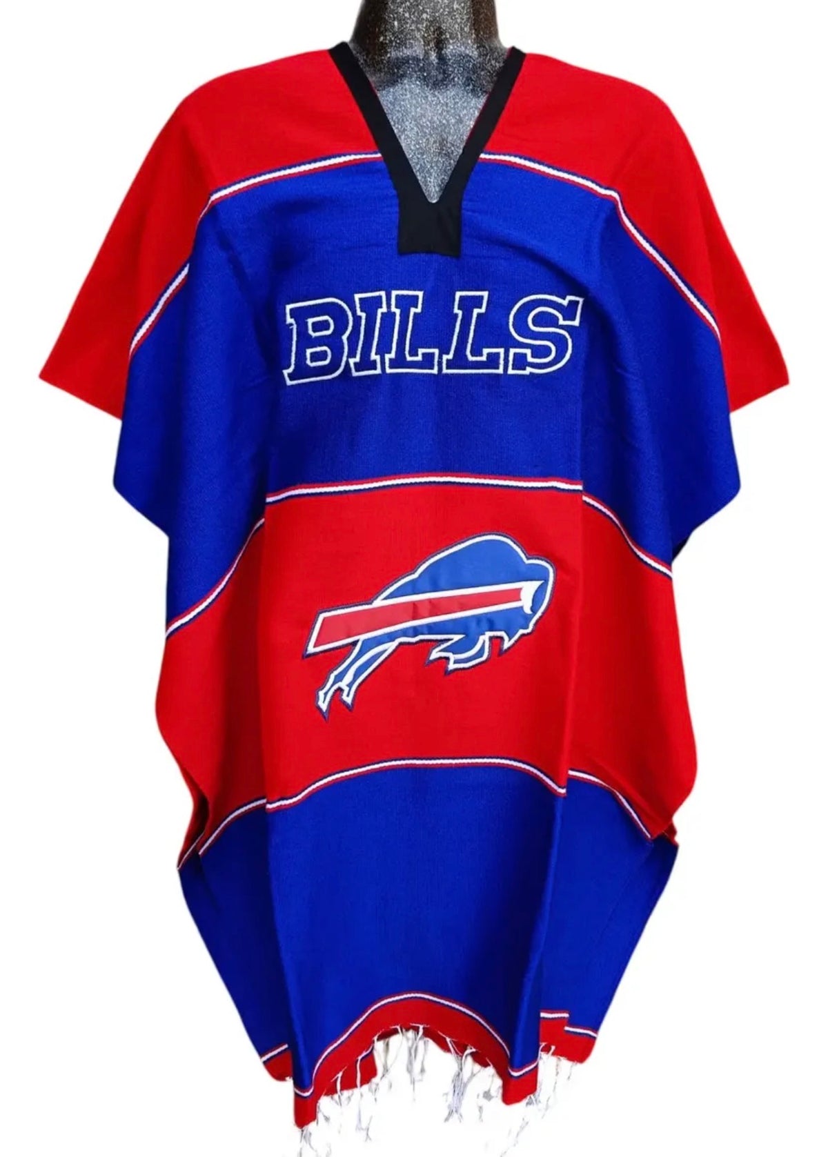 Buffalo Bills Jorongo Sarape Poncho Artesanal Winter