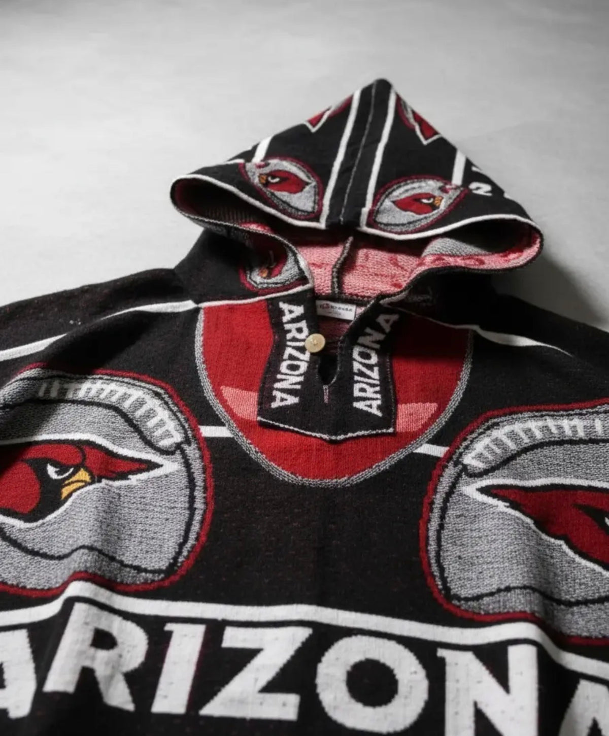 Arizona Cardinals Jorongo Sarape Hoodie Artesanal  Mexican Poncho