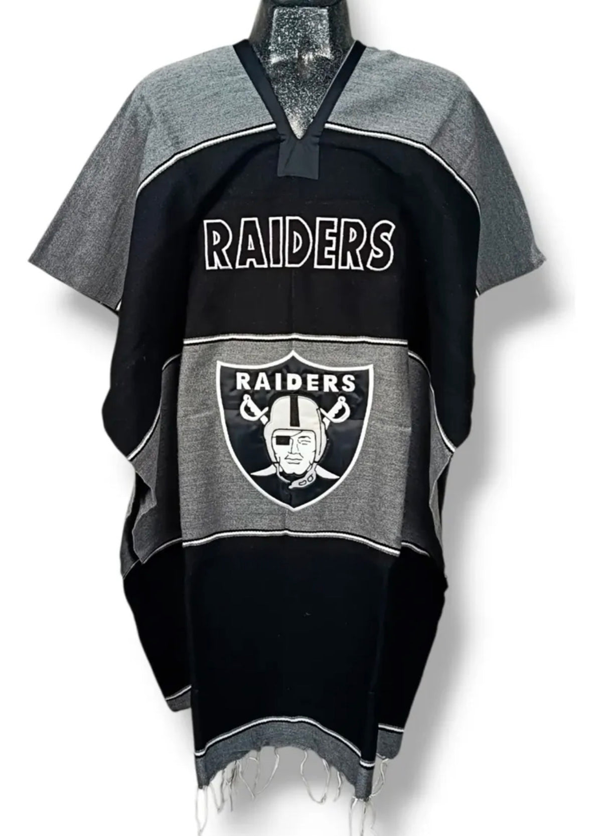 Las Vegas Raiders Jorongo Sarape Poncho Artesanal Winter
