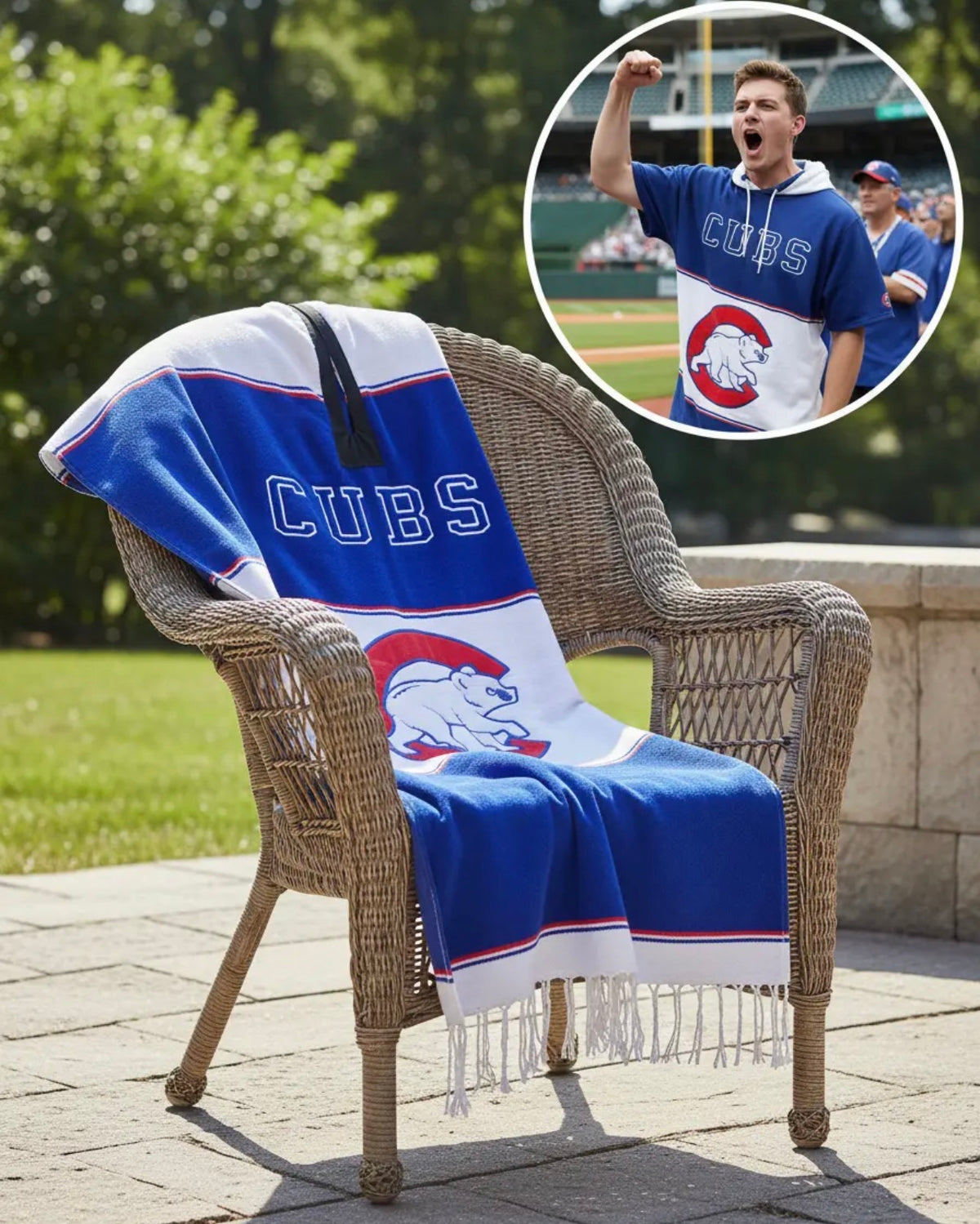 Chicago Cubs Jorongo Sarape Hoodie Artesanal Mexican Poncho