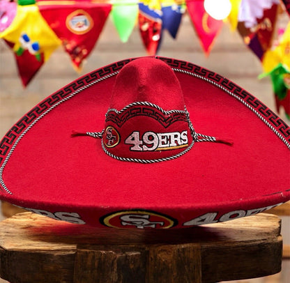 San Francisco 49ers Mexican Charro Hat Sombrero Mariachi Adult One Size