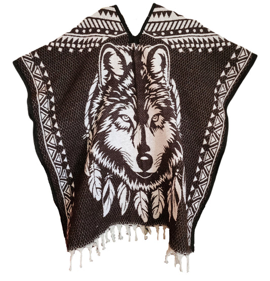 Wild West Jorongo Poncho American Artesanal Winter Indian Coyote Native