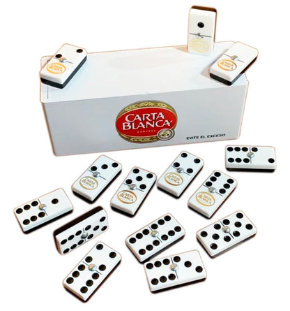 Dominoes Set Cerveza Tecate + Carta Blanca Domino + Cubilete Dice Set