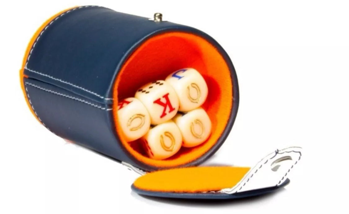 Dominoes Set + Cubilete Chicago Bears with Faux Leather Case Domino. Dice Set.