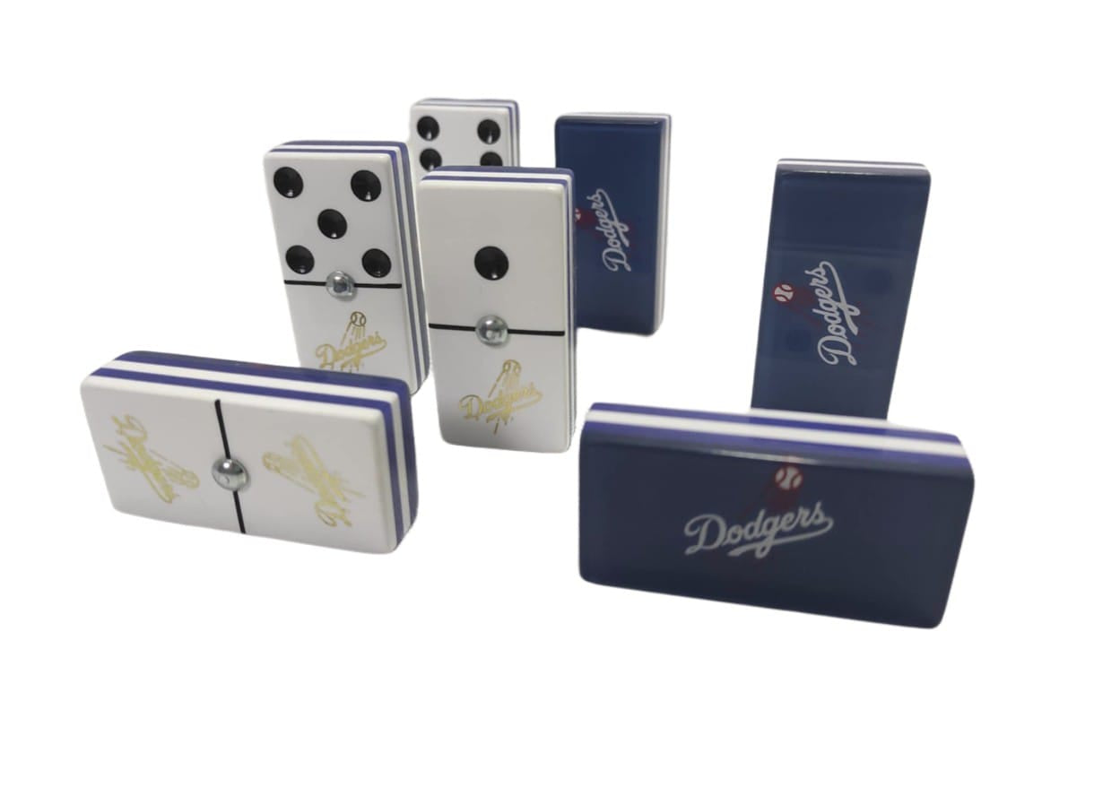 Dominoes Set Los Angeles Dodgers in Faux Leather Case Domino LA