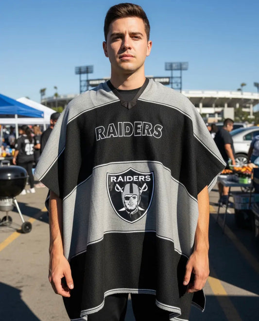 Las Vegas Raiders Jorongo Sarape Poncho Artesanal Winter