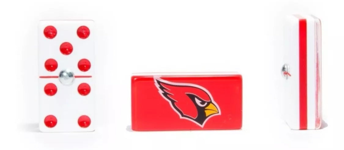 Professional Dominoes Set  Arizona Cardinals  In Faux Leather Case