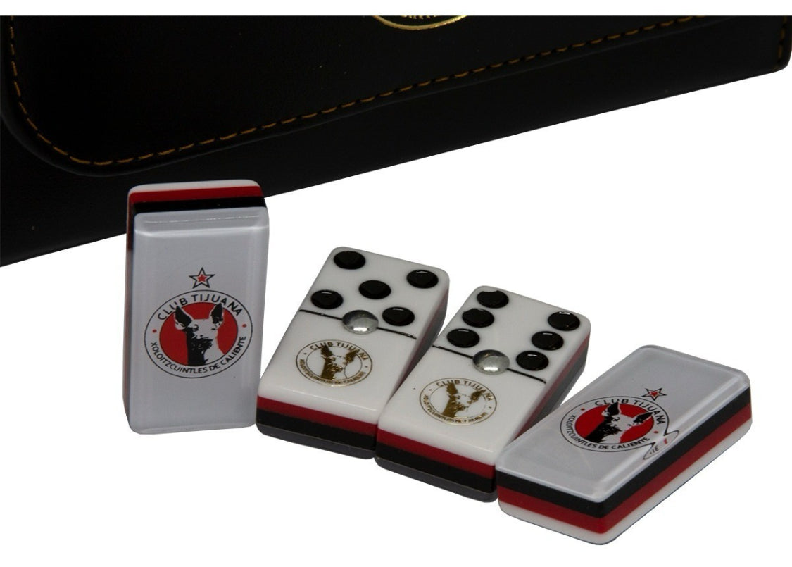 Dominoes Set Xolos De Tijuana In Faux Leather Case Domino.