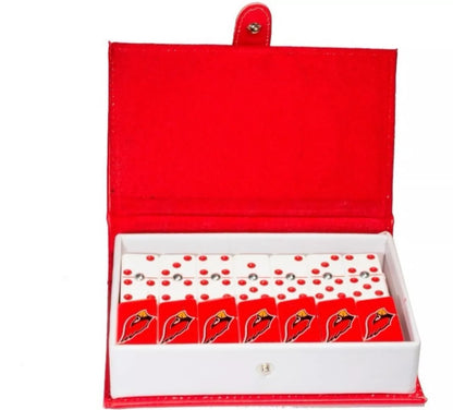 Professional Dominoes Set  Arizona Cardinals  In Faux Leather Case