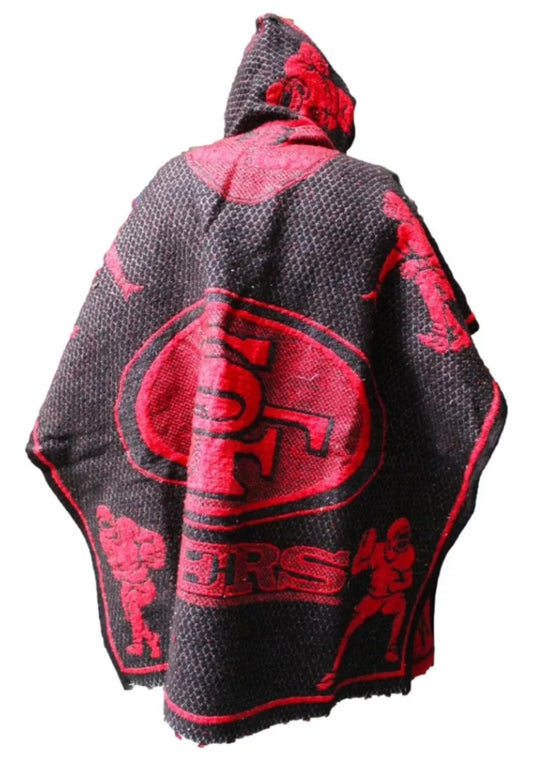 San Francisco 49ers Jorongo Zarape Hoodie Artesanal  Mexican Poncho