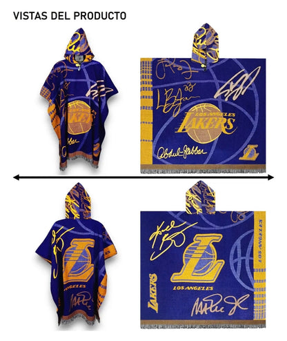 Los Angeles Lakers LA Jorongo Sarape Artesanal Mexican Poncho Hoodie