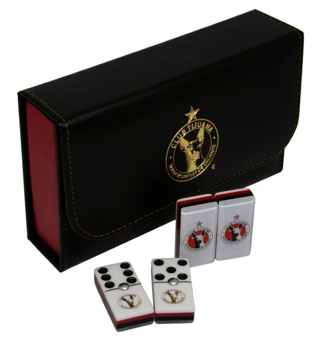 Dominoes Set Xolos De Tijuana In Faux Leather Case Domino.