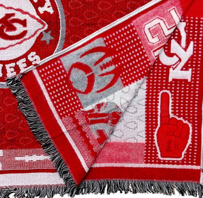 Kansas City Chiefs Jorongo Sarape Poncho Artesanal Winter