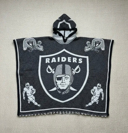 Las Vegas Raiders Jorongo Sarape Poncho Artesanal Winter Hoodie Thicker
