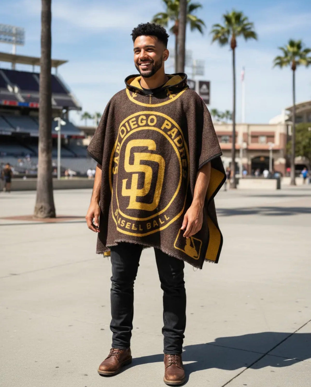 San Diego Padres Jorongo Sarape Hoodie Artesanal  Mexican Poncho