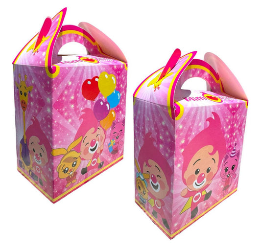 50 Dulceros Party Candy Box Favor Tema Payasito Rosa