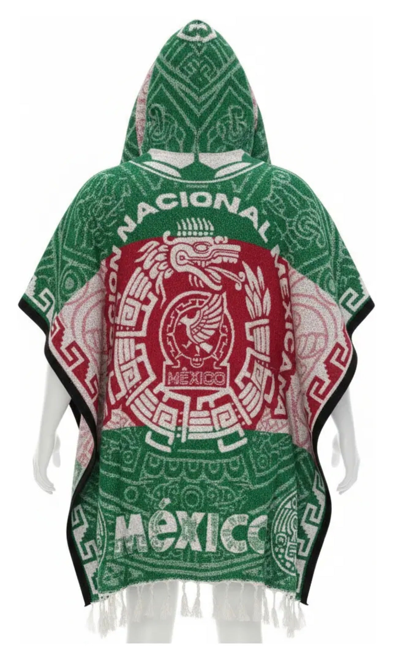 Selección Mexicana World Cup Mexico Jorongo Sarape Mexican Poncho Artesanal Copa del Mundo Hoodie Green