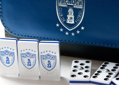 Dominoes Set Tuzos De Pachuca in Beautiful Faux Leather Box Domino