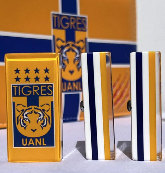 Dominoes Set Club Tigres UANL in Faux Leather Box. Domino