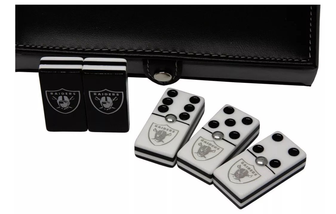 Dominoes Set Las Vegas Raiders in Faux Leather Box Domino