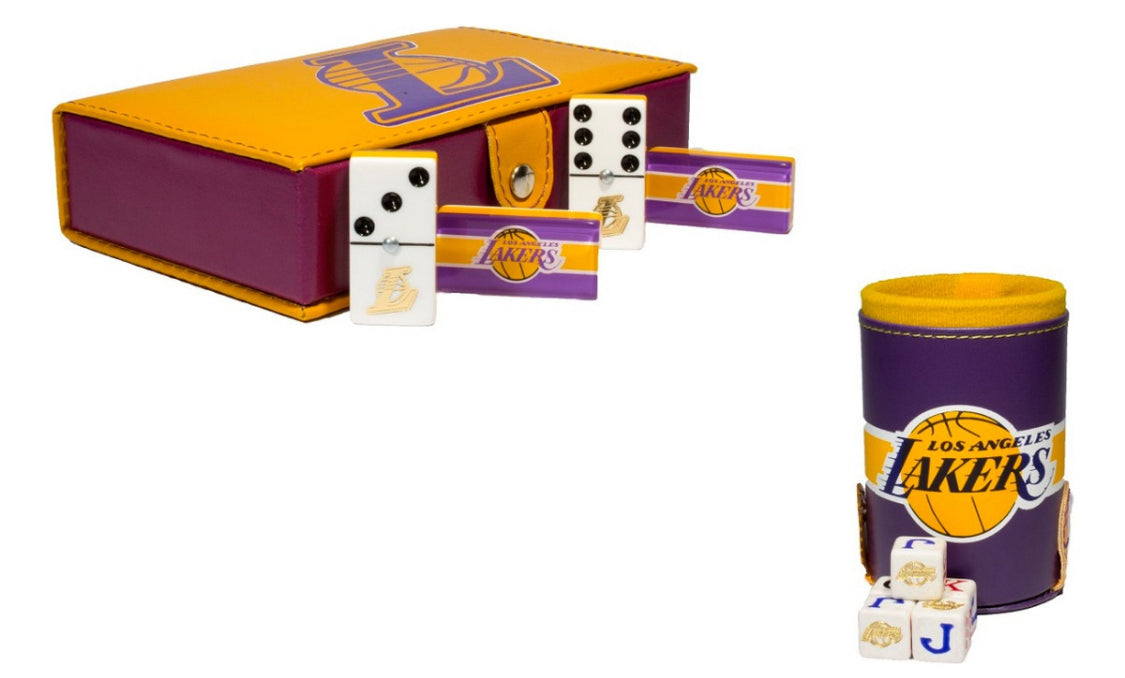 Dominoes Casino Set Los Angeles Lakers Dominoes + Cubilete Domino