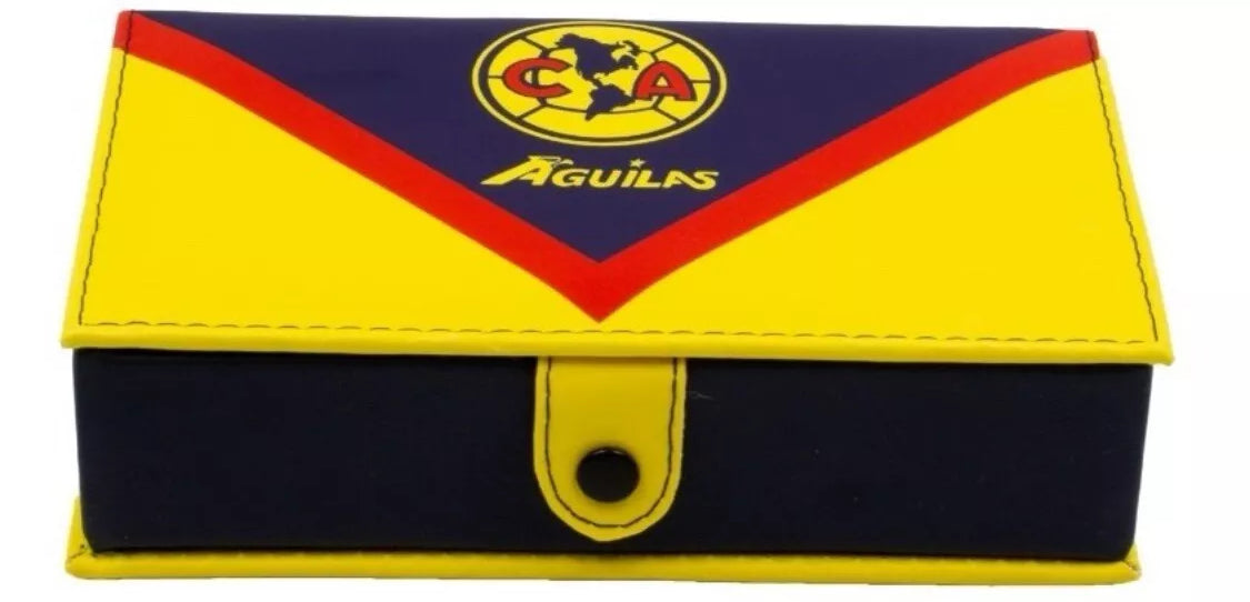 Dominoes Set Aguilas Del America: Domino In Faux Leather Case.