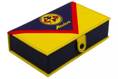 Dominoes Set Aguilas Del America: Domino In Faux Leather Case.