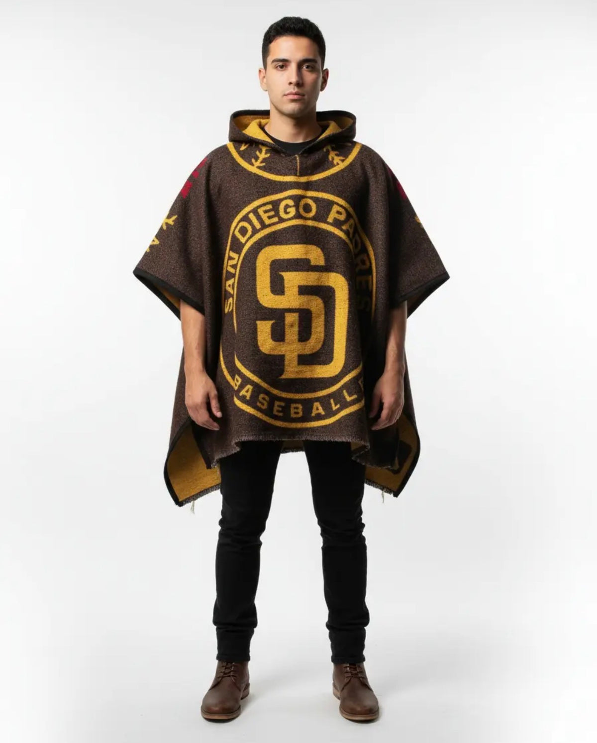 San Diego Padres Jorongo Sarape Hoodie Artesanal  Mexican Poncho