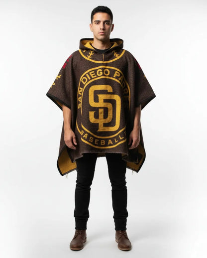 San Diego Padres Jorongo Sarape Hoodie Artesanal  Mexican Poncho