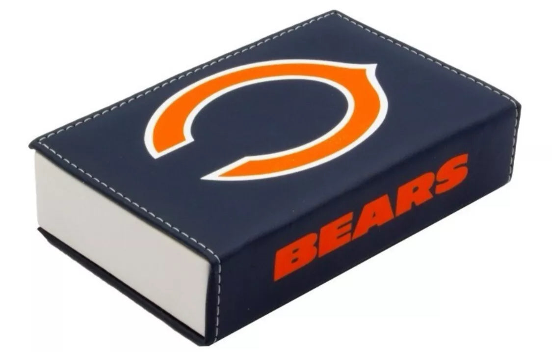 Dominoes Set + Cubilete Chicago Bears with Faux Leather Case Domino. Dice Set.