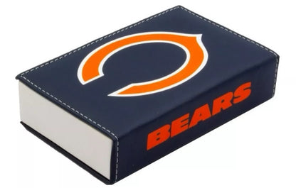 Dominoes Set + Cubilete Chicago Bears with Faux Leather Case Domino. Dice Set.