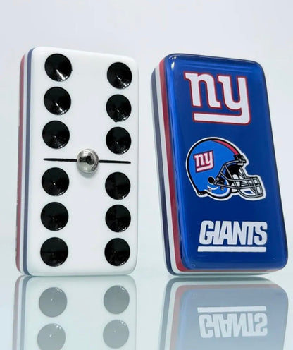 Jumbo New York Giants Dominoes Set in Faux Leather Case Domino.