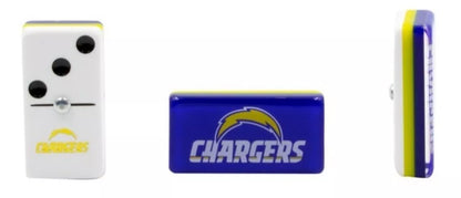 Dominoes Set Los Angeles Chargers in Faux Leather Box