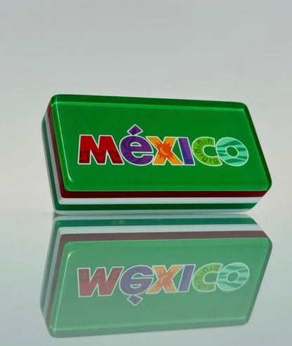 Mexico Premium Jumbo Dominoes Set in Faux Leather Case Domino