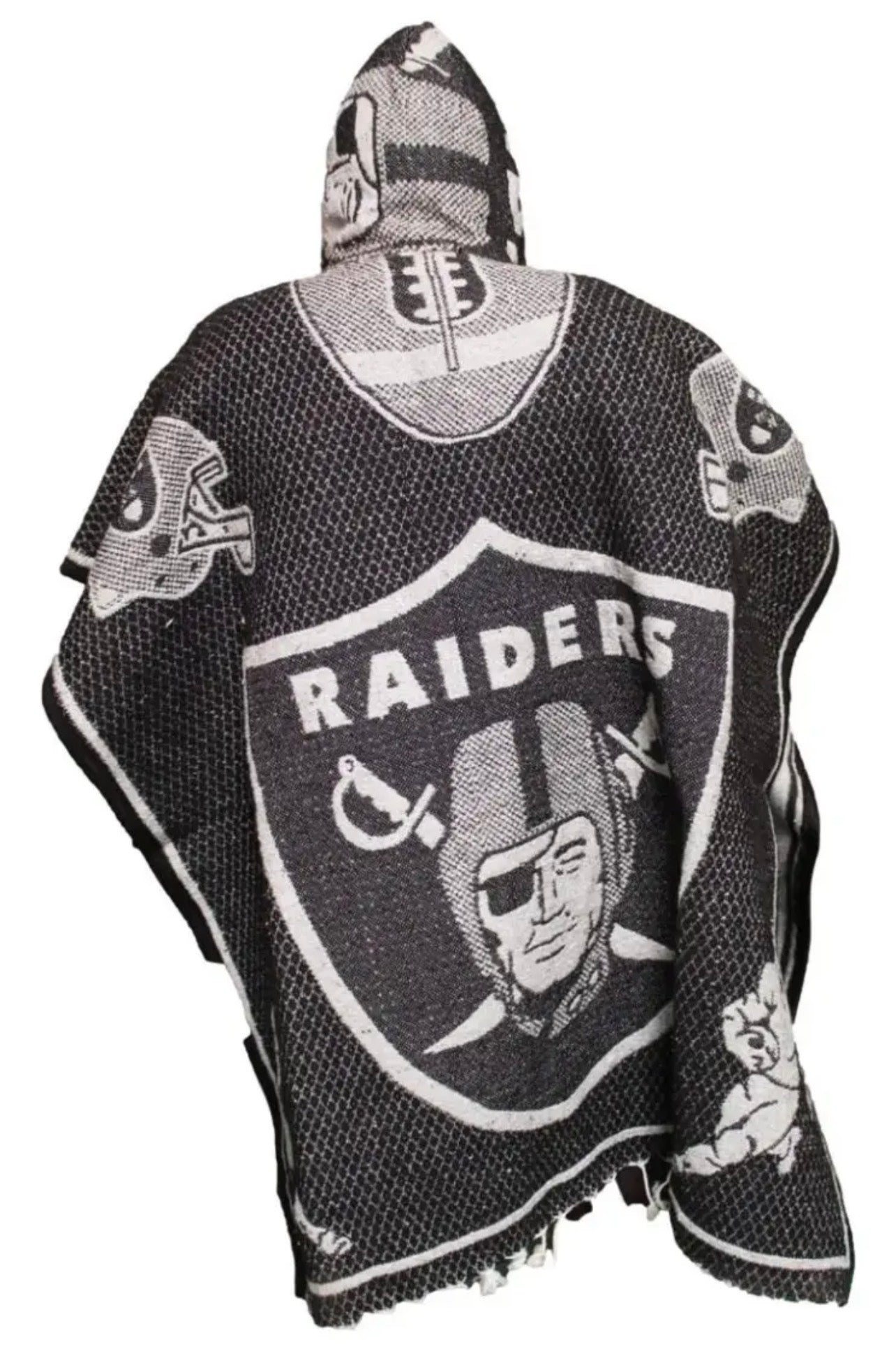 Las Vegas Raiders Jorongo Sarape Poncho Artesanal Winter Hoodie Thicker
