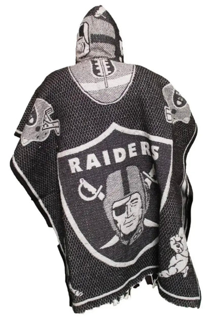 Las Vegas Raiders Jorongo Sarape Poncho Artesanal Winter Hoodie Thicker
