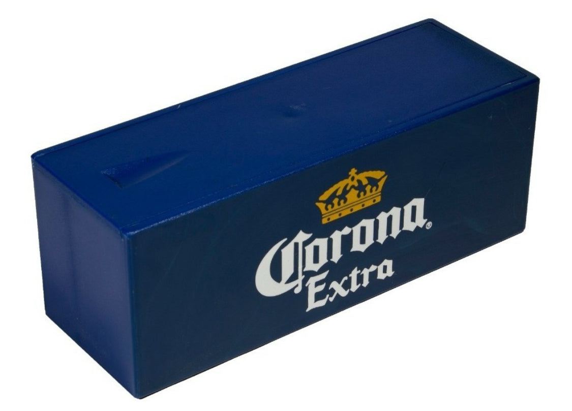 Domino Set "Corona Extra" in Blue Plastic Case